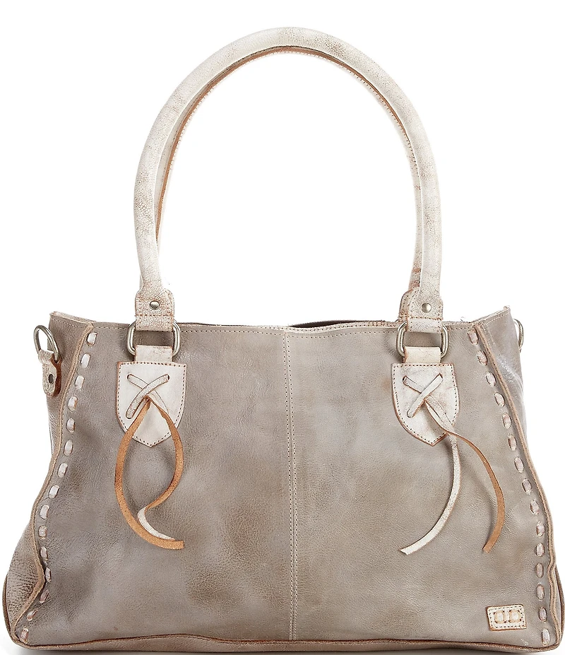 Bed Stu Rockababy Leather Satchel Bag with Contrast Stitching
