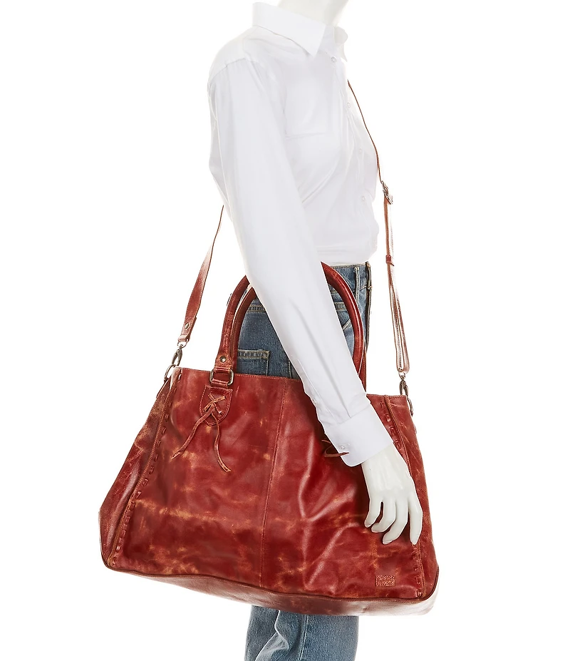 Bed Stu Rockaway Cherry Lacquer Lux Satchel Bag