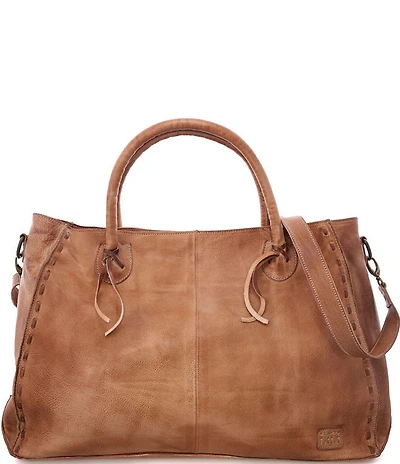 Bed Stu Rockaway Stitch-Detail Distressed Satchel Bag
