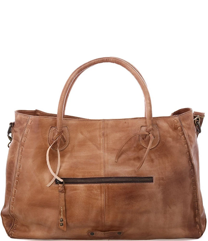 Bed Stu Rockaway Stitch-Detail Distressed Satchel Bag