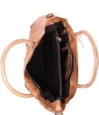 Bed Stu Rockaway Stitch-Detail Distressed Satchel Bag