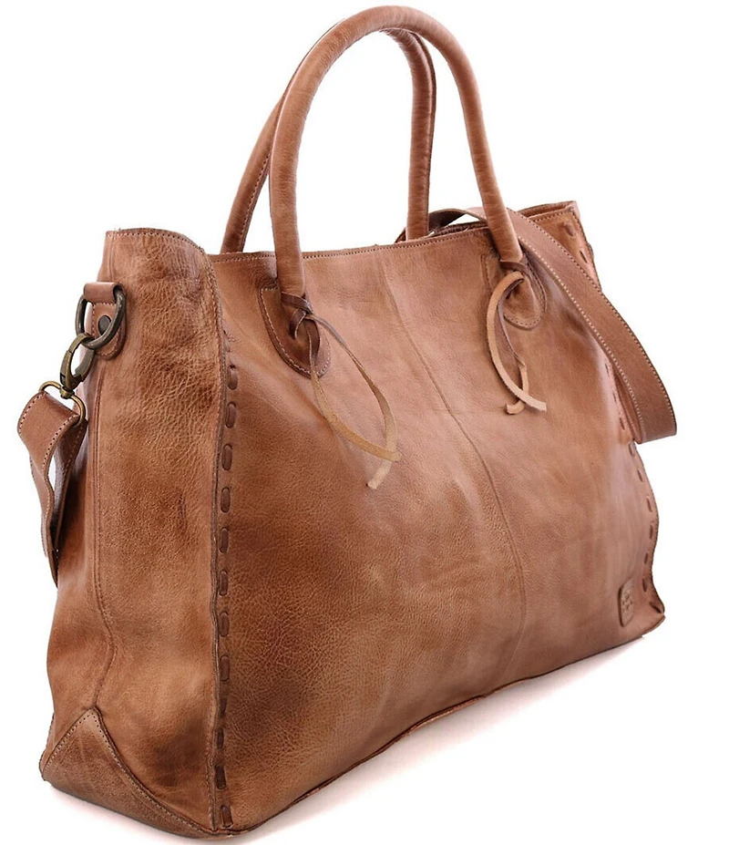 Bed Stu Rockaway Stitch-Detail Distressed Satchel Bag