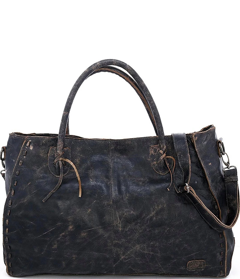 Bed Stu Rockaway Stitch-Detail Distressed Satchel Bag
