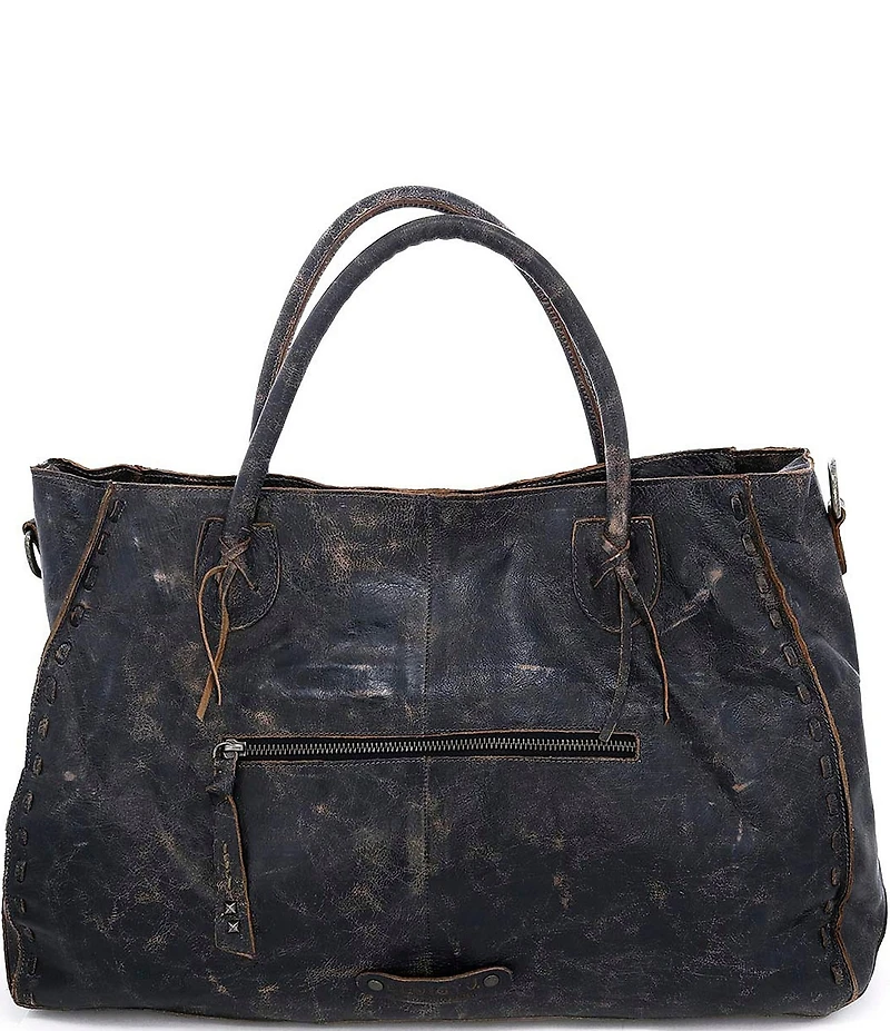 Bed Stu Rockaway Stitch-Detail Distressed Satchel Bag