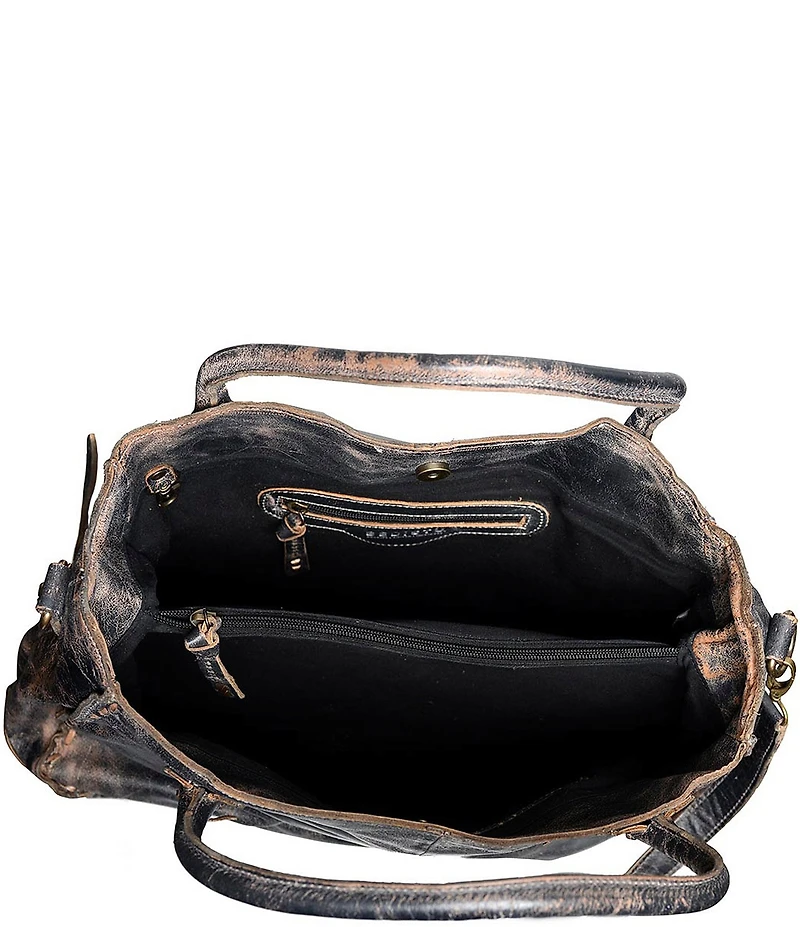 Bed Stu Rockaway Stitch-Detail Distressed Satchel Bag