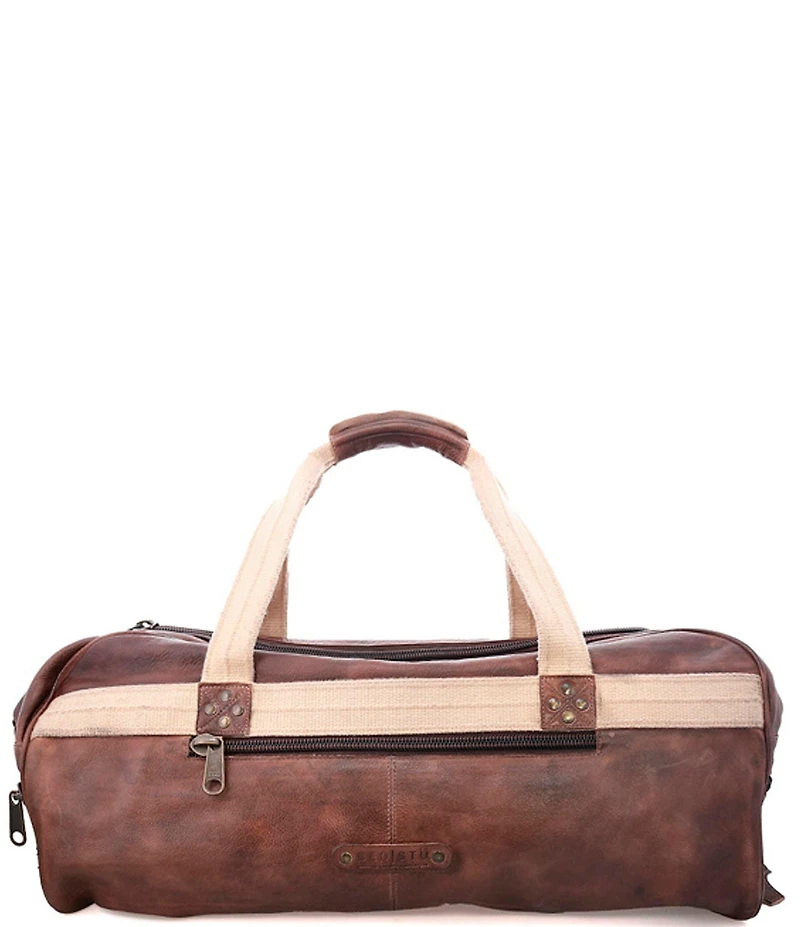 Bed Stu Ruslan Leather Canvas Detail Weekender Duffle Bag