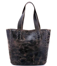 Bed Stu Stevie Black Leather Pick Stitch Tote Bag