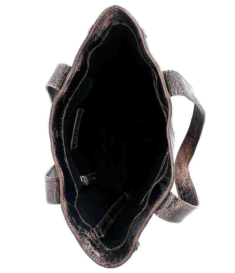 Bed Stu Stevie Black Leather Pick Stitch Tote Bag