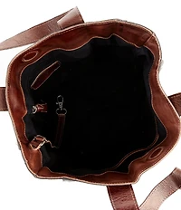 Bed Stu Stevie Black Teak Rustic Leather Shoulder Tote Bag