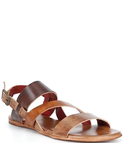 Bed Stu Superb Colorblock Leather Flat Sandals