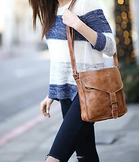 Bed Stu Venice Beach Weathered Leather Buckle Crossbody Bag
