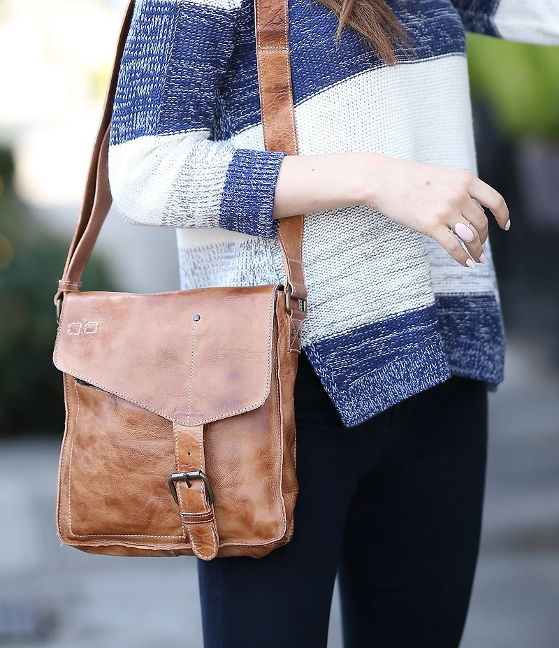 Bed Stu Venice Beach Weathered Leather Buckle Crossbody Bag