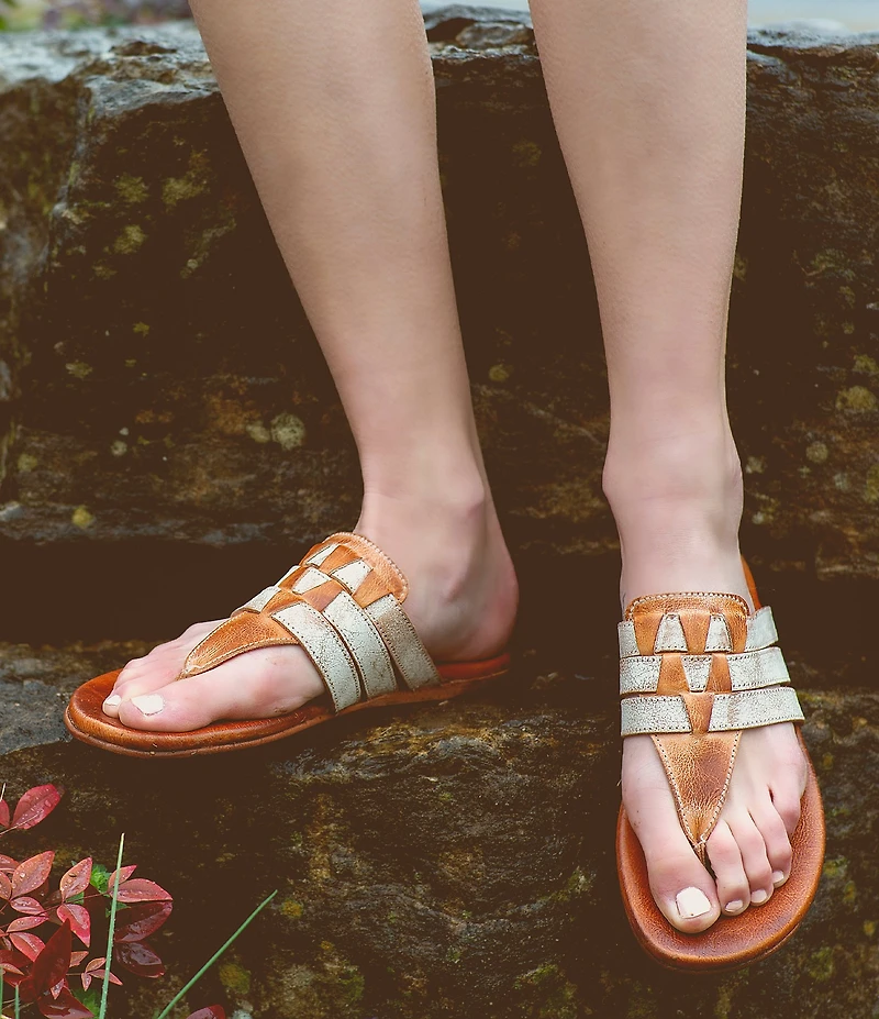 Bed Stu Yoli Leather Triple Banded Thong Sandals