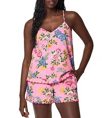 BedHead Butterfly Garden Print Sleeveless V-Neck Organic Cotton Shorty Pajama Set