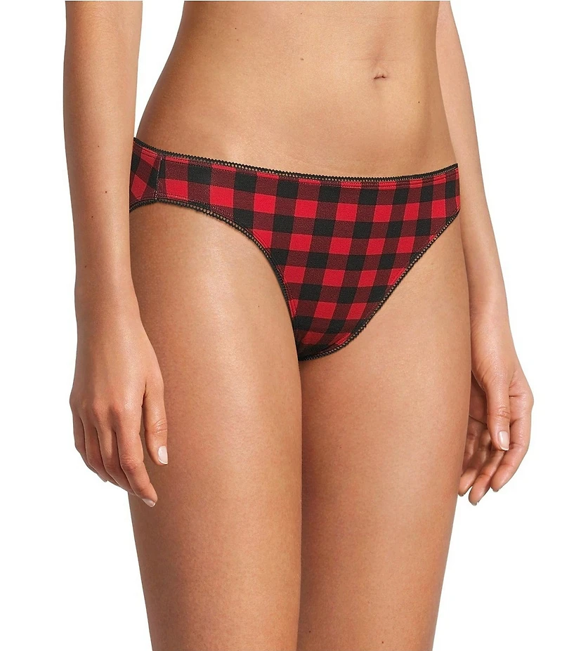 BedHead Knit Buffalo Plaid Print Bikini Panty