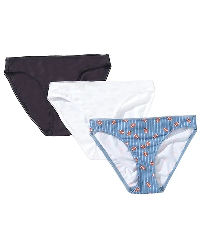 BedHead Knit Lace Trim Bikini Panty 3-Pack