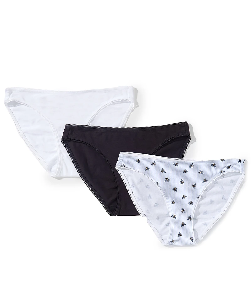 BedHead Knit Lace Trim Bikini Panty 3-Pack