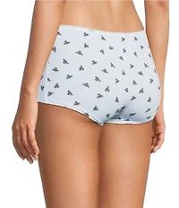 BedHead Knit Lace Trim Honey Bees Print Boyshort Panty 3-Pack