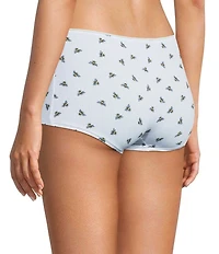 BedHead Knit Lace Trim Honey Bees Print Boyshort Panty 3-Pack