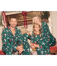 BedHead Little/Big Kids Long Sleeve Peanuts Christmas Celebration Print 2-Piece Pajama Set