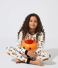 BedHead Little/Big Kids Long Sleeve Snoopy Halloween 2-Piece Pajama Set