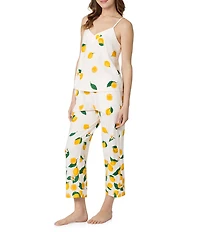 BedHead Main Squeeze Border Print Sleeveless V-Neck Organic Cotton Cropped Pajama Set