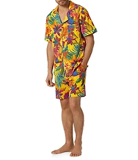 BedHead Mr. Turk Jacobean Floral Print Organic Cotton Blend Shirt & Shorts Pajama Set