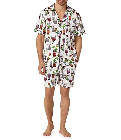 BedHead Mr. Turk Happy Hour Print Organic Cotton Blend Shirt & Shorts Pajama Set