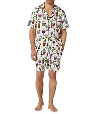 BedHead Mr. Turk Happy Hour Print Organic Cotton Blend Shirt & Shorts Pajama Set