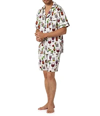 BedHead Mr. Turk Happy Hour Print Organic Cotton Blend Shirt & Shorts Pajama Set