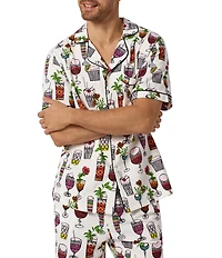 BedHead Mr. Turk Happy Hour Print Organic Cotton Blend Shirt & Shorts Pajama Set