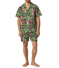 BedHead Mr. Turk Tiki Shirt & Woven Cotton Poplin Shorts Pajama Set