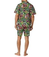BedHead Mr. Turk Tiki Shirt & Woven Cotton Poplin Shorts Pajama Set
