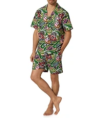 BedHead Mr. Turk Tiki Shirt & Woven Cotton Poplin Shorts Pajama Set