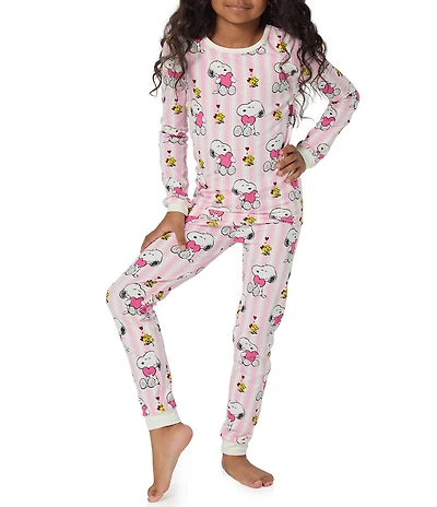 BedHead Pajamas Girls Family Matching Snoopys Valentine Print 2-Piece Pajama Set