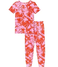 BedHead Pajamas Little/Big Girls Family Matching Pink Tennis Court Two-Piece Pajamas Set