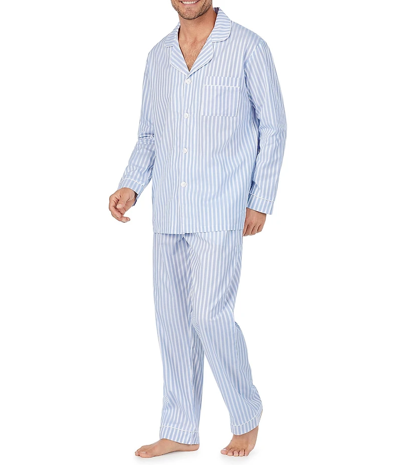 BedHead Pajamas Long Sleeve 3D Stripe Classic Woven Sateen 2-Piece Pajama Set