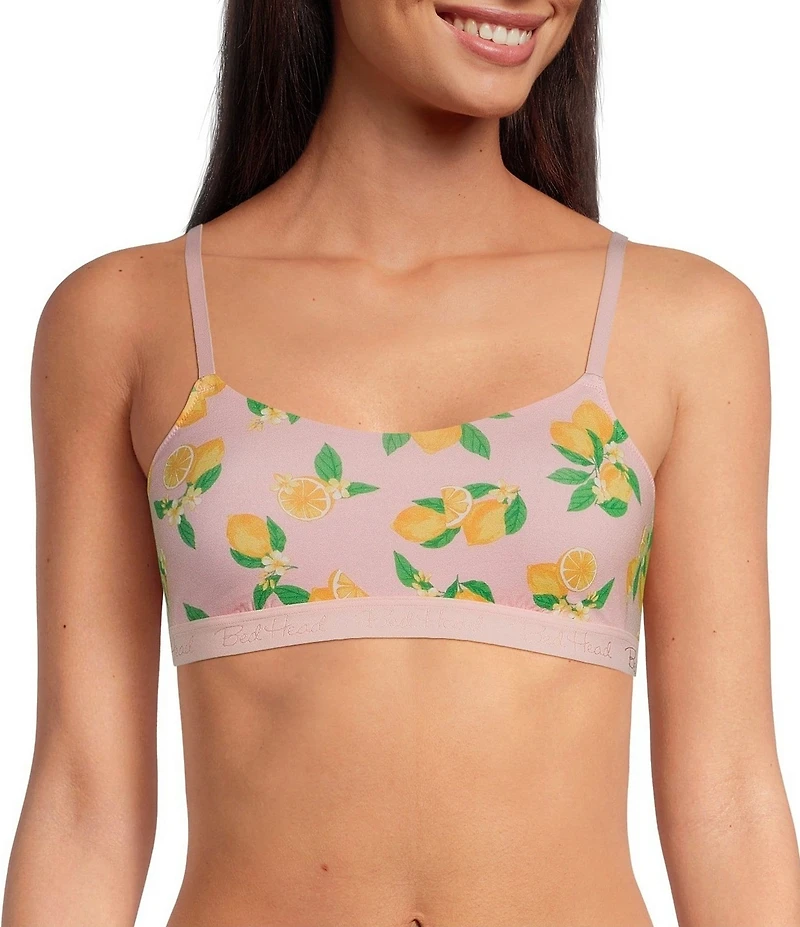 Bedhead Pajamas Stretch Jersey Knit Lemon Sorbet Print Bralette