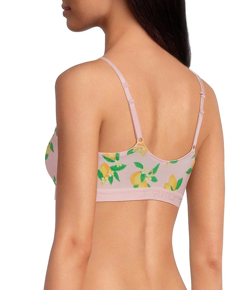 Bedhead Pajamas Stretch Jersey Knit Lemon Sorbet Print Bralette