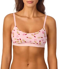 Bedhead Stretch Jersey Knit Lip Print Bralette