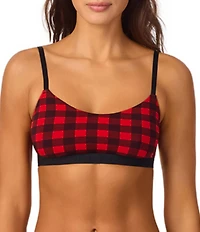 Bedhead Pajamas Stretch Jersey Knit Plaid Print Bralette