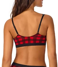 Bedhead Pajamas Stretch Jersey Knit Plaid Print Bralette