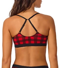 Bedhead Pajamas Stretch Jersey Knit Plaid Print Bralette