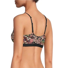 Bedhead Pajamas Stretch Jersey Knit Pumpkin Ditsy Black Print Bralette