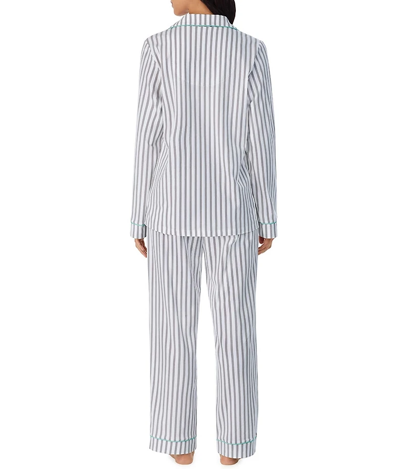 BedHead Family Matching Stripe Print Long Sleeve Notch Collar Cotton Knit Pajama Set