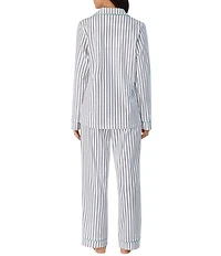 BedHead Family Matching Stripe Print Long Sleeve Notch Collar Cotton Knit Pajama Set