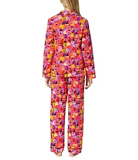 Bedhead Pumpkin Patch Party Print Organic Cotton Jersey Knit Long Sleeve Notch Collar Long Pajama Set