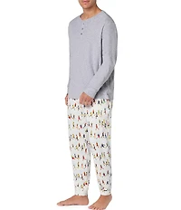 BedHead Run NYC Run Men's Long Sleeve Henley Pajama Set