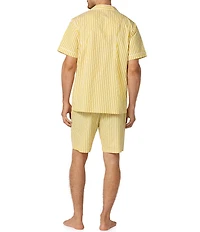 BedHead Short Sleeve 3D Yellow Stripe Shirt & Sateen Boxers Pajama Set