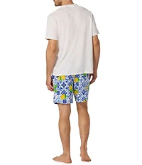 BedHead Short Sleeve Azure Lemon Summer Top & Pajama Short Set